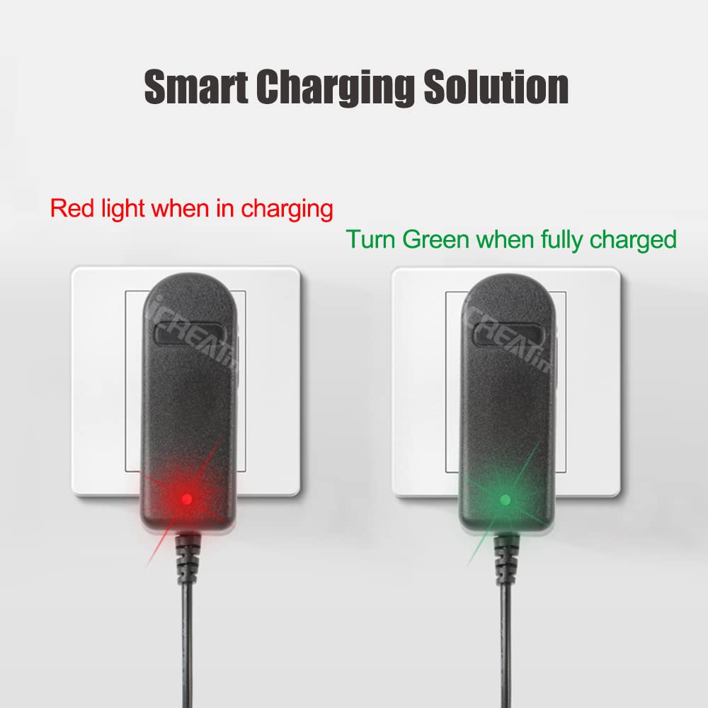 8.4V Charger, iCreatin 1A Power Adapter Li-ion Battery Charger Cord with LED Indicator 2.1x5.5mm Interface Suitable for 7.2V 7.4V 8.4V 2-String Lithium Battery Pack
