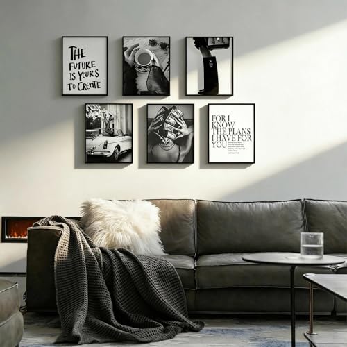 Chic Black & White Fashion Wall Art Set - Motivational Posters 8x10