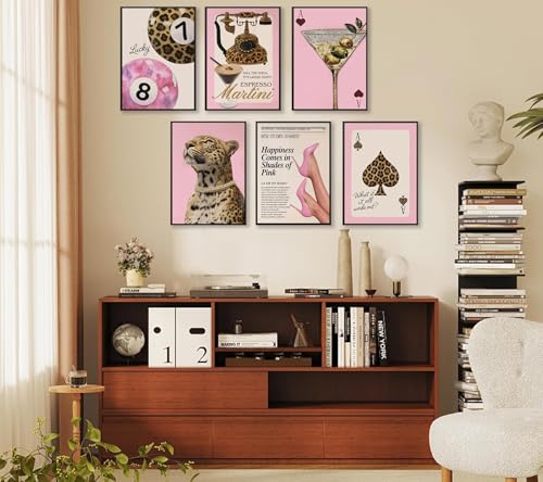 Trendy Pink Leopard Wall Art Prints - 8x10in Unframed Aesthetic Decor