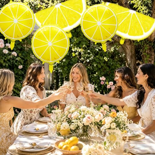 Lemon Balloon Set - 10PCS Fruit Theme Foil Balloons for Parties