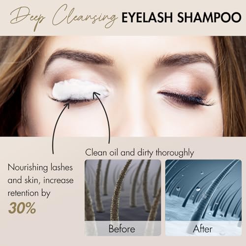 Embagol Lash Shampoo Concentrate - Gentle Cleansing Foam for Eyelash Extensions (6 Bags)