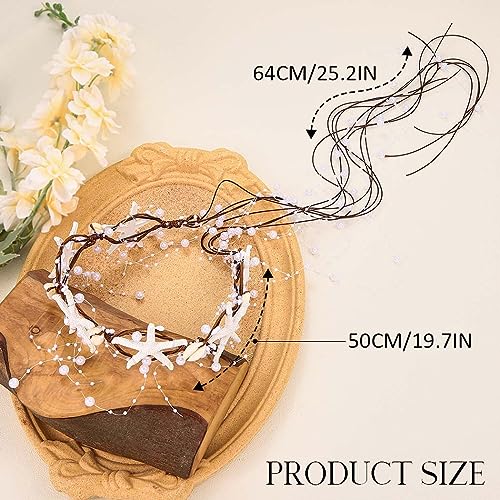 Unicra Mermaid Crown Tiara Headband - Brown Seashell Hair Accessory