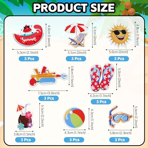 3-Tier Hawaiian Cupcake Stand with 24 Tropical Toppers