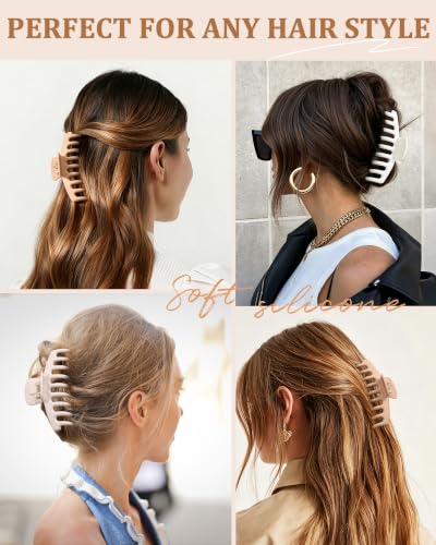 Large Silicone Hair Clips Set - Strong Hold Non-Slip Claw Clips