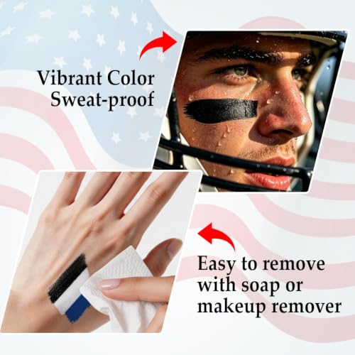 8 Color 16 Pack Waterproof Eye Black Sticks for Baseball & Sports Anti-Glare