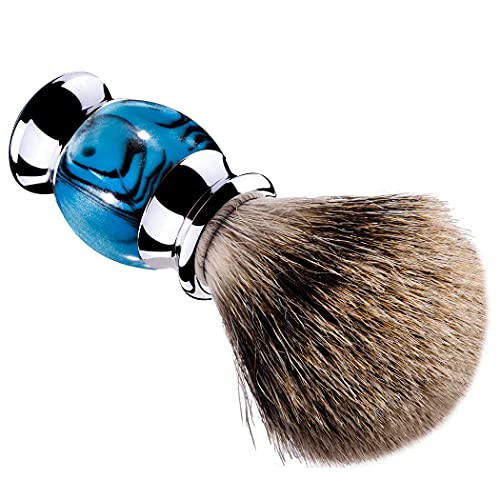 Grandslam Pure Badger Hair Shaving Brush - Ergonomic Blue Resin Handle