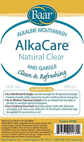 Baar AlkaCare Alkalizing Mouthwash & Gargle, 16 oz, Low-Alcohol Formula