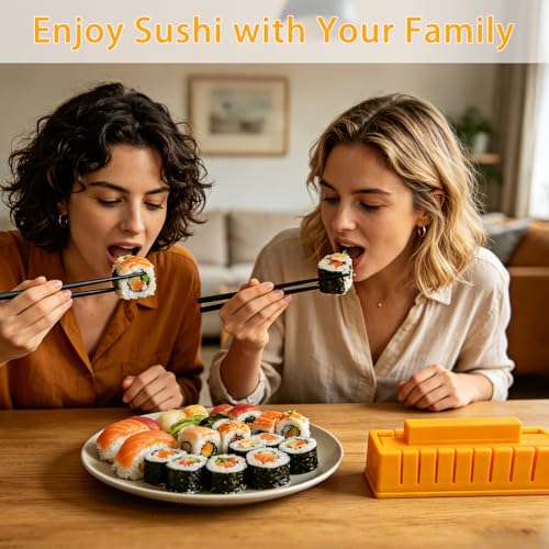 3-in-1 Sushi Maker Kit with Mold, Chopsticks & Spoon for DIY Sushi