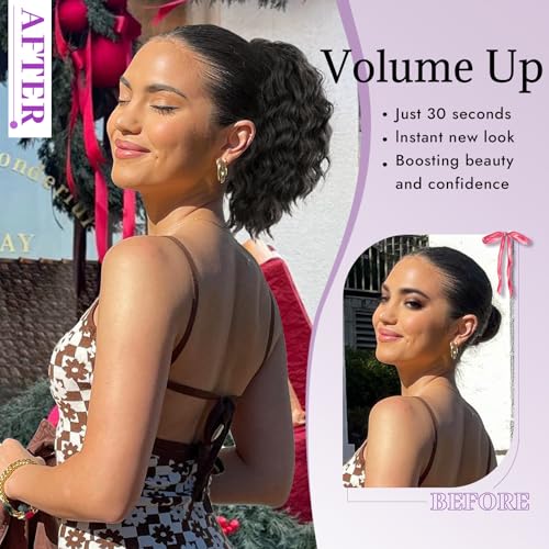 Isaic 8 Inch Curly Drawstring Ponytail Extension - Natural Black