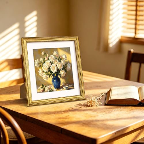 Upsimples 10x10 Vintage Picture Frame in Gold - Dual Size Display
