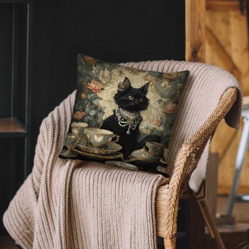 William Morris Floral Throw Pillow Cover - 18x18 Inch Flannel