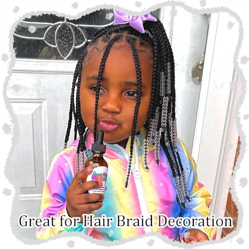 NAISKA 60Pcs Clear Acrylic Hair Beads for Kids - Cute Dreadlock & Braid Accessories