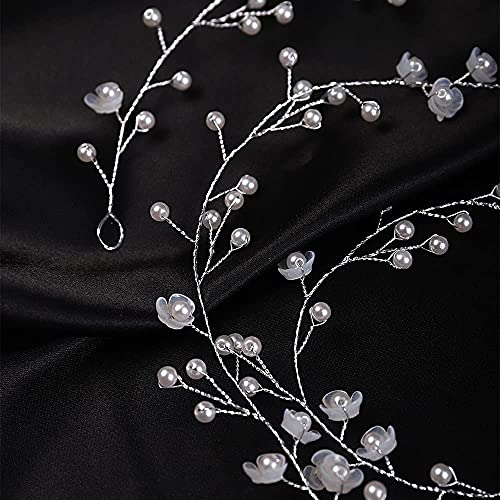 YERTTER Silver Crystal Bridal Headband Wedding Hair Accessories for Women & Bride