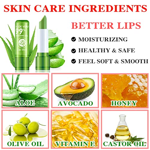 Aloe Vera Lipstick Set - Long-Lasting Color Changing Lip Balm