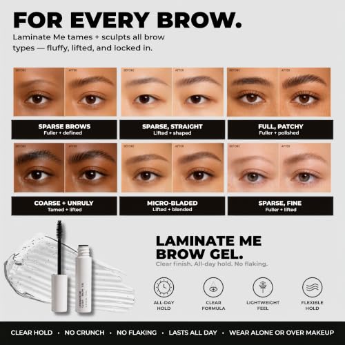 MADLUVV Laminate Me Clear Eyebrow Gel - Long-Lasting Medium Hold Formula
