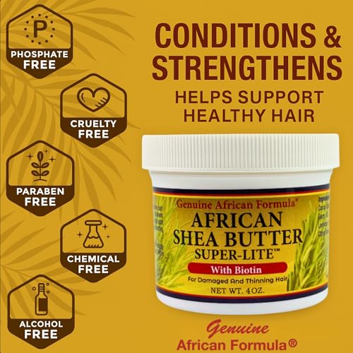 Genuine African Shea Butter Hair Grease 4oz | Moisturizing, Nourishing & Restoring Shine