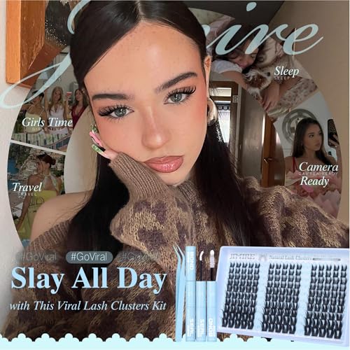 JIMIRE Manga Lash Clusters Kit - 150Pcs Wispy Anime Eyelash Extensions