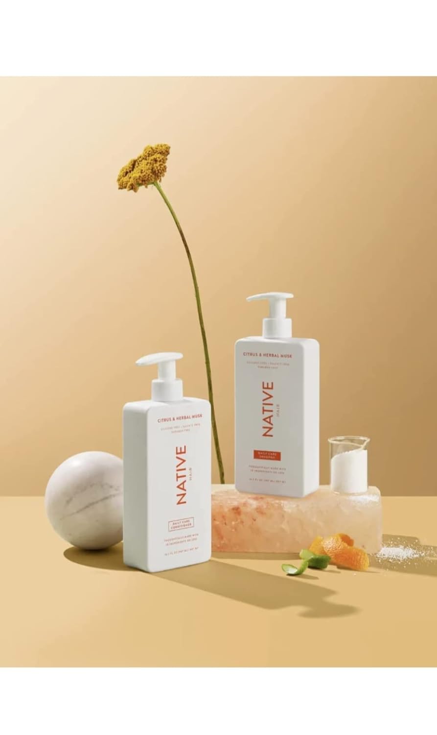 Citrus Herbal Musk Shampoo & Conditioner Set - Sulfate & Paraben Free | Daily Moisturizing & Revitalizing 16.5 oz (2 Units)