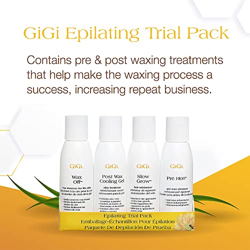 GiGi Post Waxing Essentials Kit, Pre & Post Wax Care Set, Skin Prep & Aftercare for Smooth Hair Removal, with Honey, Aloe Vera, and Argan Oil, 2 oz Each