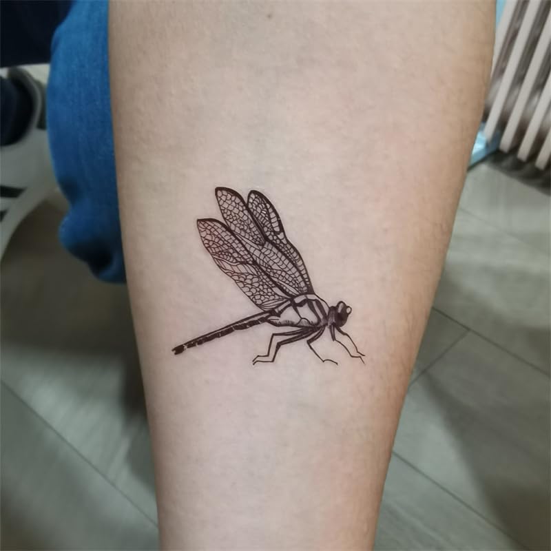 SanerLian Waterproof Dragonfly Temporary Tattoo Stickers Set of 12 - Model SF293