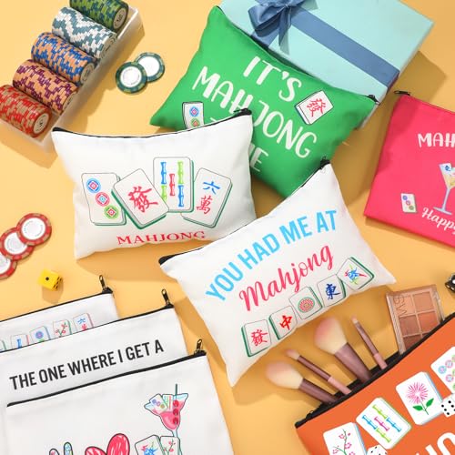 SilTriangle 9 Pcs Mahjong Cosmetic Bags for Women Gift - Style 1