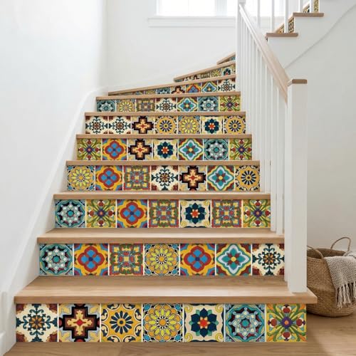 30 Pcs Mexican Talavera Peel and Stick Tile Stickers 4x4"