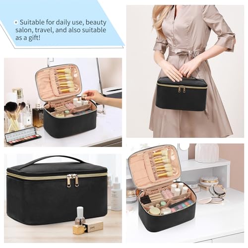 OCHEAL Large Capacity Travel Makeup Bag with Dividers & Handle