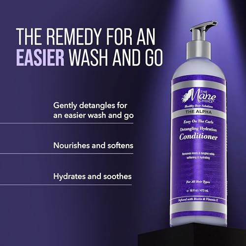 The Mane Choice Easy On The Curls Conditioner 16 oz - Nourishing Detangler with Biotin & Vitamin E
