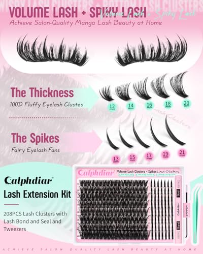 Calphdiar D-Fluffy Spiky Eyelash Cluster Kit - DIY Manga Lash Extensions