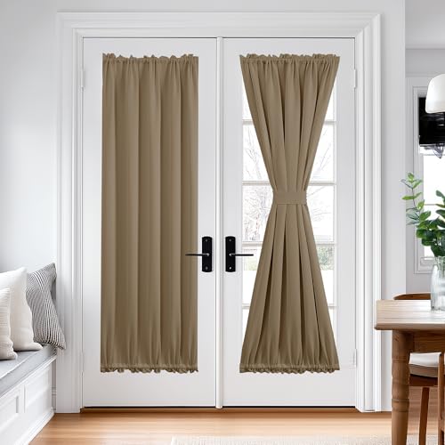 Deconovo Thermal Insulated Blackout Curtain for Glass Doors - 72" Long, Khaki