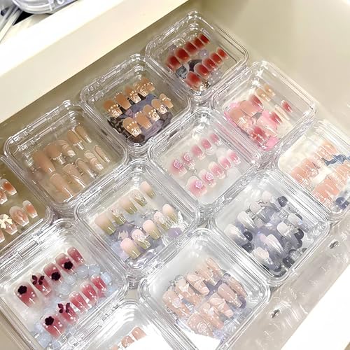 15 PCS Press On Nail Organizer Kit with Storage Box & Adhesive Tape