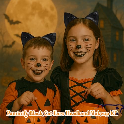 Halloween Cat Makeup Kit for Women with Headband, Eyeliner & Lipstick - Cosplay Accessories