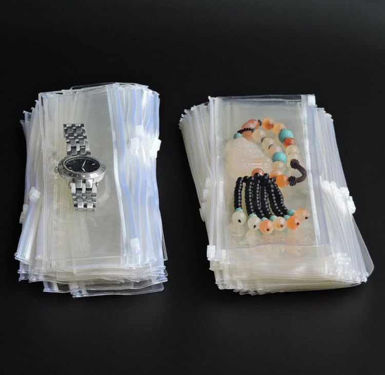Clear Plastic Jewelry Zipper Bags - 20Pcs Waterproof Dustproof Storage for Earrings & Beads