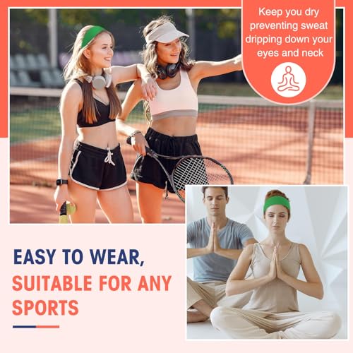 Hotop 20-Piece Sport Stretchy Headbands for Girls - Green
