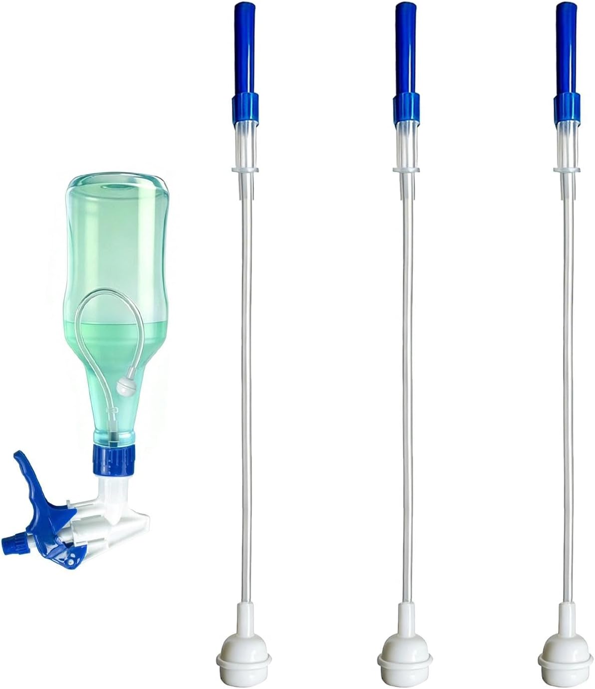 360° Spray Bottle Adapter - 6 Pack Universal Reusable Trim-to-Fit Dip Tube for Home Cleaning & Plant Care