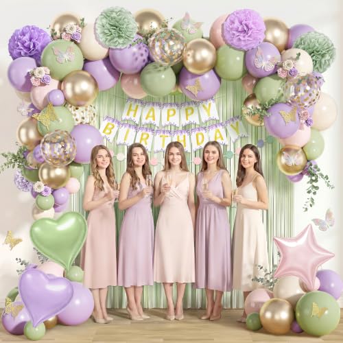Pastel Wildflower Birthday Decoration Kit with Balloons & Banner