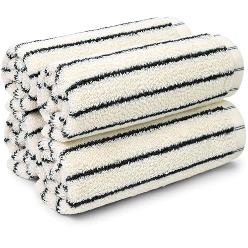 Jacquotha Striped Cotton Washcloths, 13" x 13" - 4 Pack