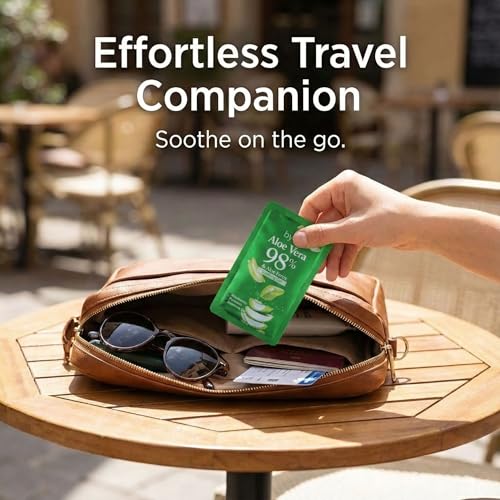 by.H TSA-Friendly Aloe Vera Gel Packets - 30 Mini Organic Travel Pouches