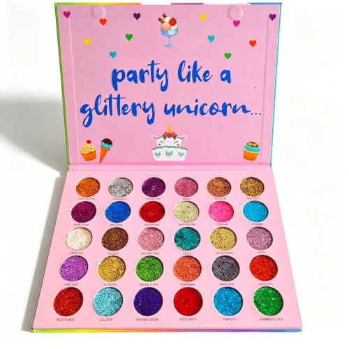 ABELYN Glitter Eyeshadow Palette - 30 Sparkly Colors for Parties