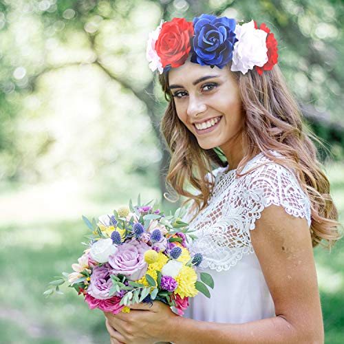 4th of July Accessories Set for Women - Patriotic Headband Necklace Earrings Bundle