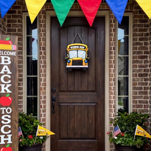 Wooden School Bus Door Sign for Classroom & Home Decor