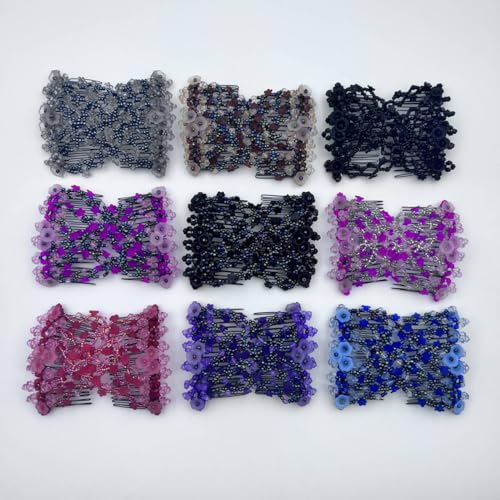 FXBLING 6Pcs Beaded Hair Combs for Women Hair Bun Maker & Styling Accessories