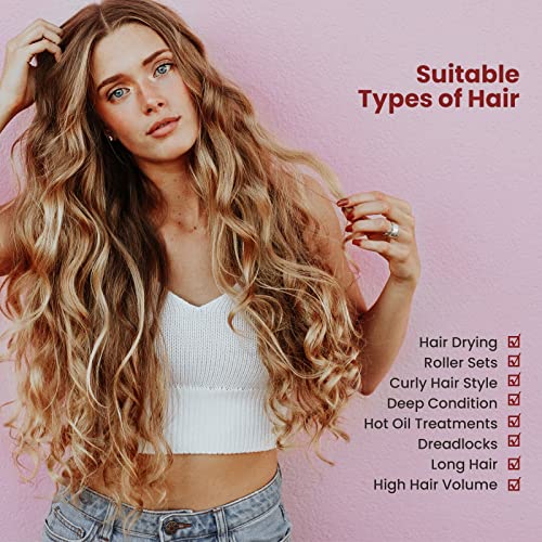 Segbeauty Black Adjustable Deep Conditioning Hair Dryer Hood Cap, Extra Large for Curly & Long Hair