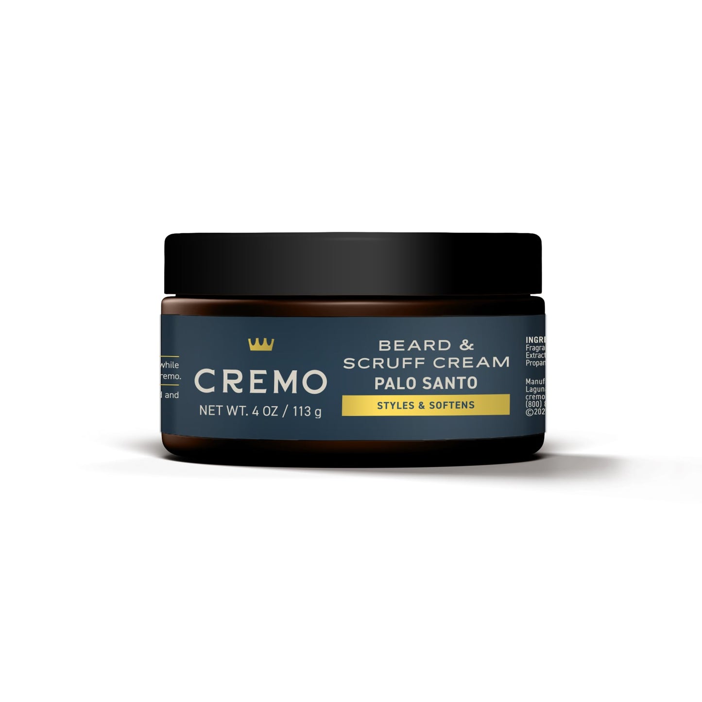 Cremo Beard & Scruff Cream, Palo Santo (Reserve Collection), 4 oz - Soothe Beard Itch, Condition and Offer Light-Hold Styling for Stubble and Scruff