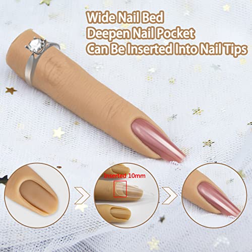 Silicone Nail Practice Fingers for Acrylic Nails - Flexible & Bendable