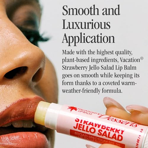 Vacation Strawberry Jello Salad SPF 30 Lip Balm Set of 3 - Moisturizing Vegan Sunscreen