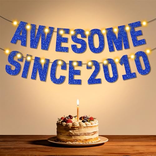 16th Birthday Decorations with LED Lights - Awesome Since 2010 Banner
