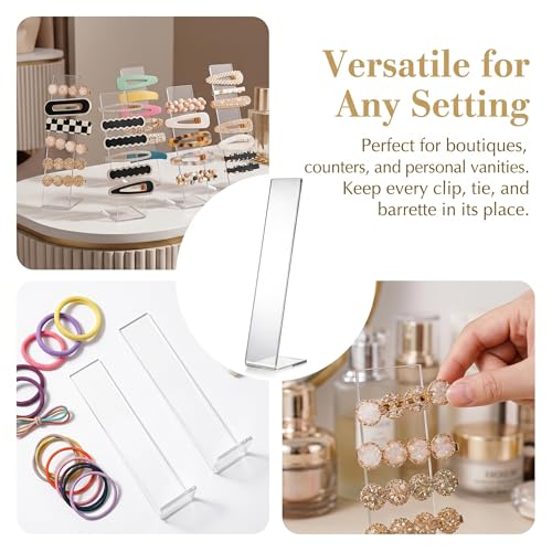Suwimut 15-Piece Acrylic Hair Clip Display Stand - L-Shaped Organizer