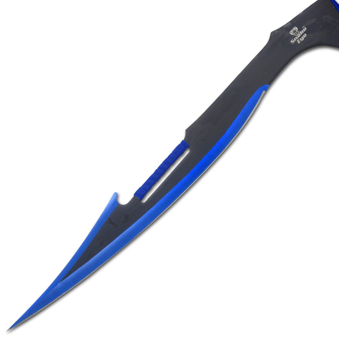 Snake Eye Tactical Dual Twin Ninja Sword with Dual Shoulder Sheath Each Blade (Blue)