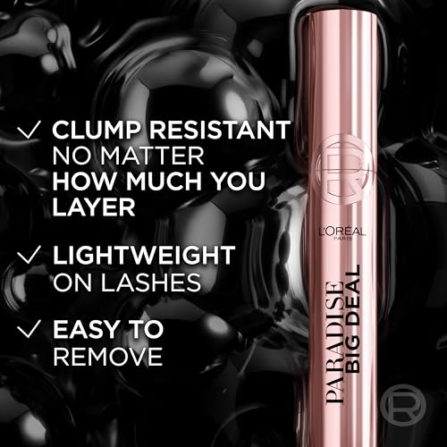 L'Oreal Paris Paradise Big Deal Mascara - Volumizing & Lengthening, Clump Resistant, Washable Black, 0.33 Fl Oz